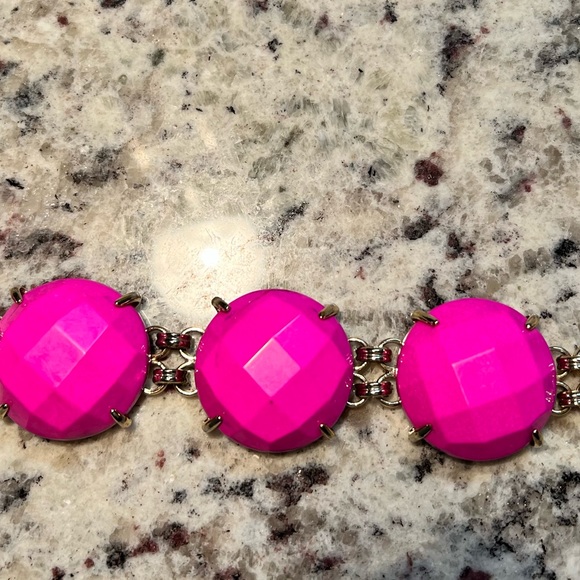 NWOT Kendra Scott Cassie Bracelet Bright Pink & Yellow Gold STUNNINGLY Perfect! - Picture 4 of 12